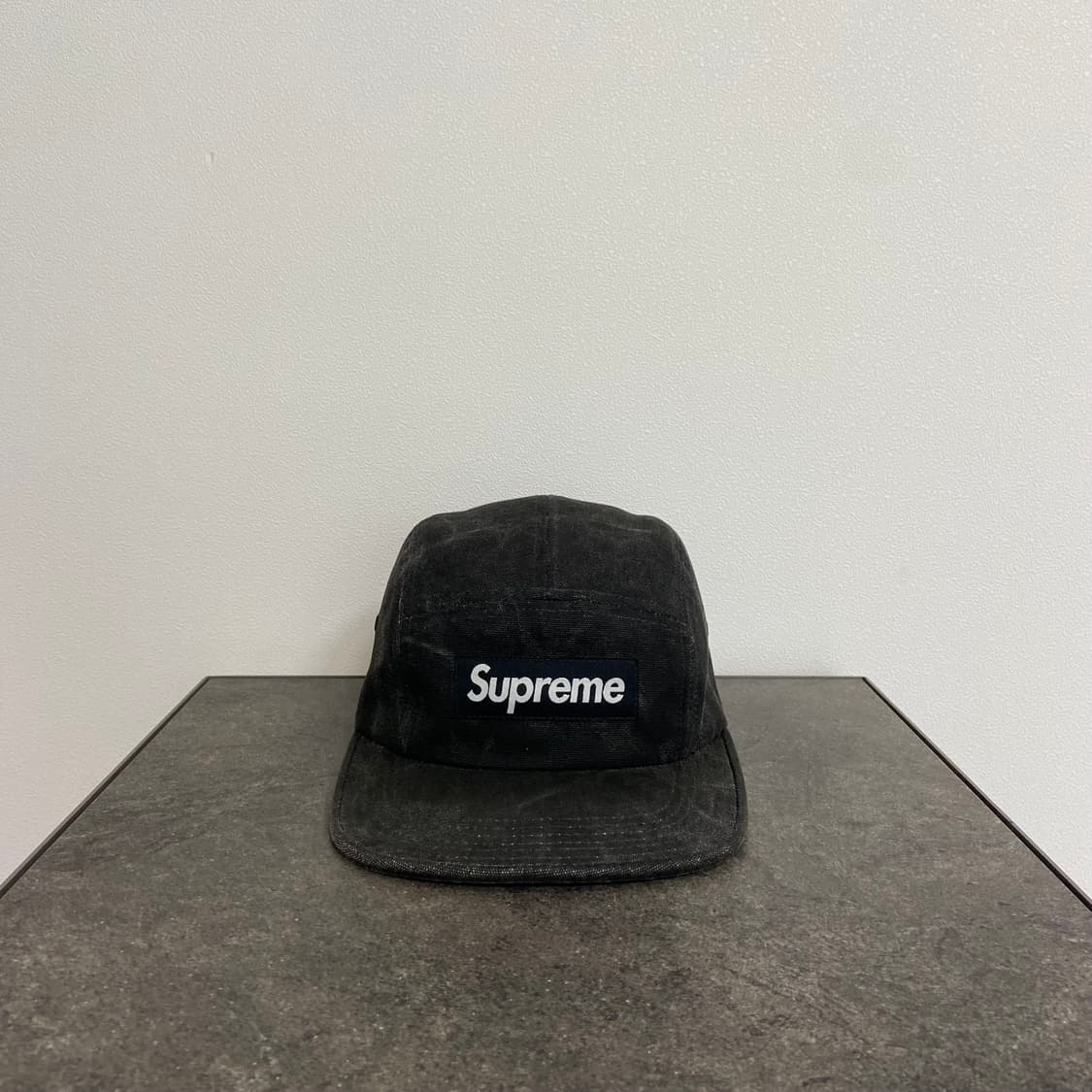 슈프림 스톤 워시드 블랙 박스로고 캠프캡 모자 상품이미지1