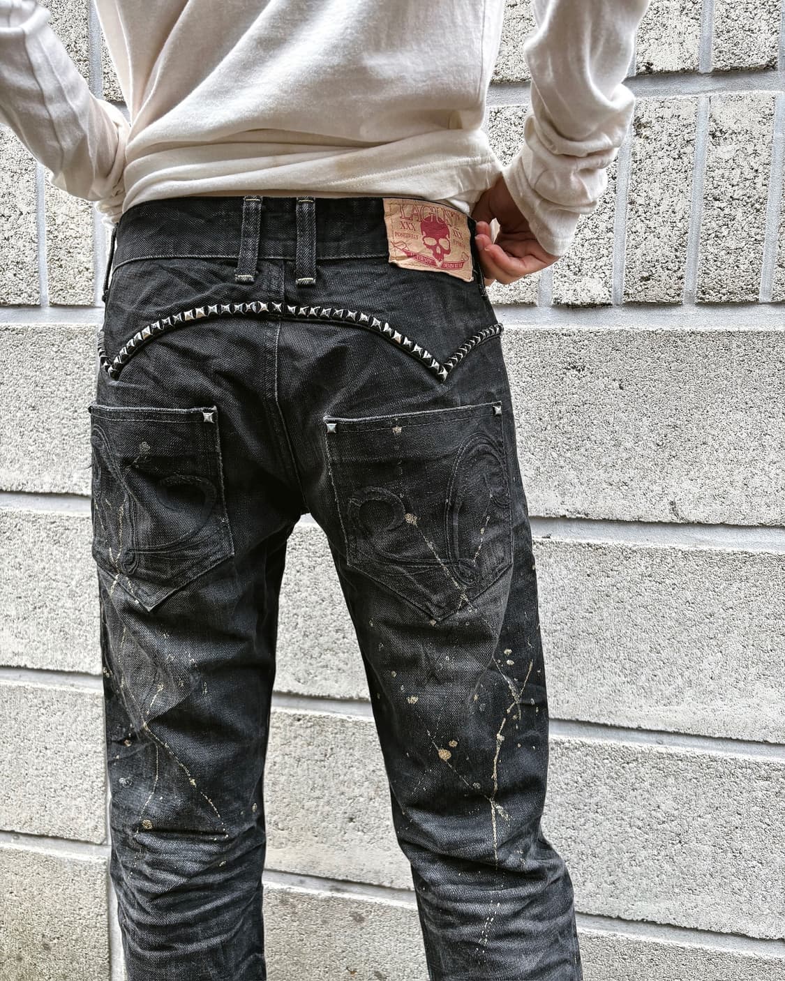 LAGUST 락시크 스터드 페인팅 데님팬츠 상품이미지7