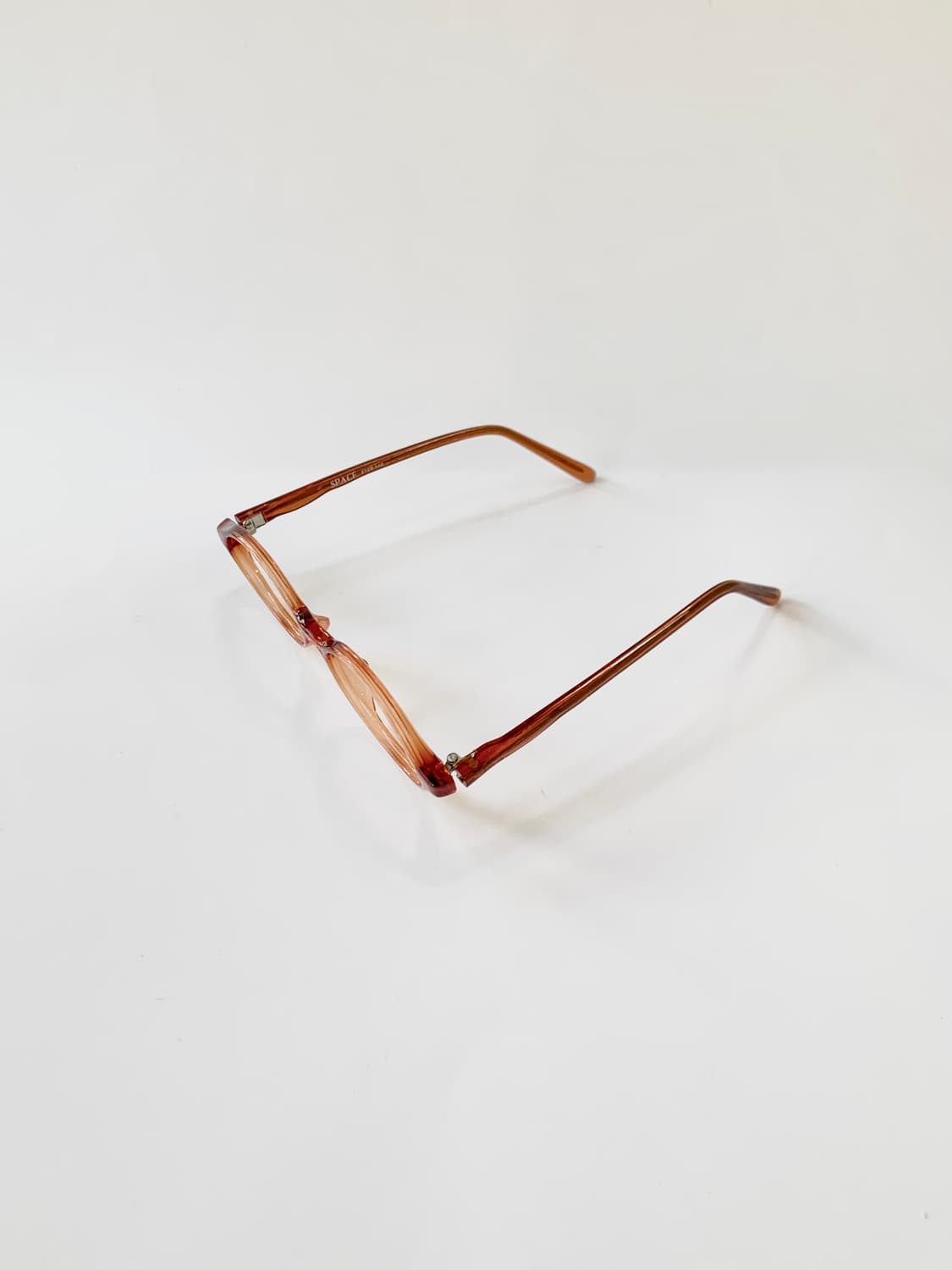 [픽키-627] 오렌지브라운 투명 오벌 뿔테 안경 상품이미지7