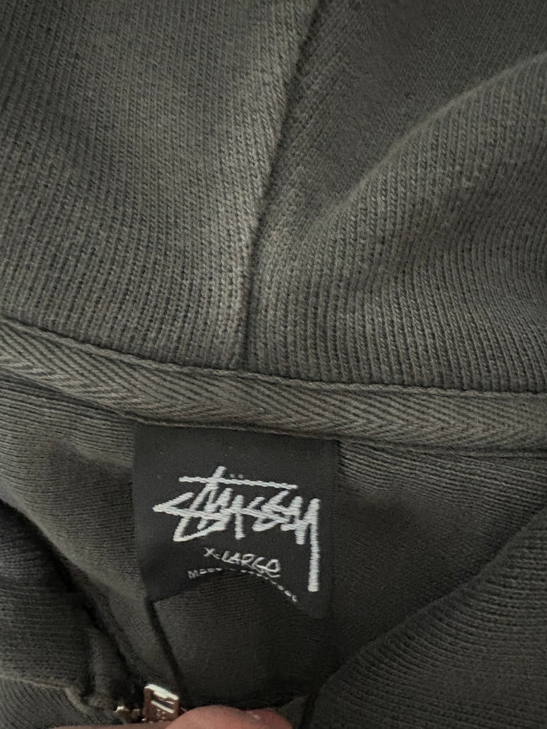 스투시 피그먼트 다이드 다이스 집 후드 블랙 xl 상품이미지3