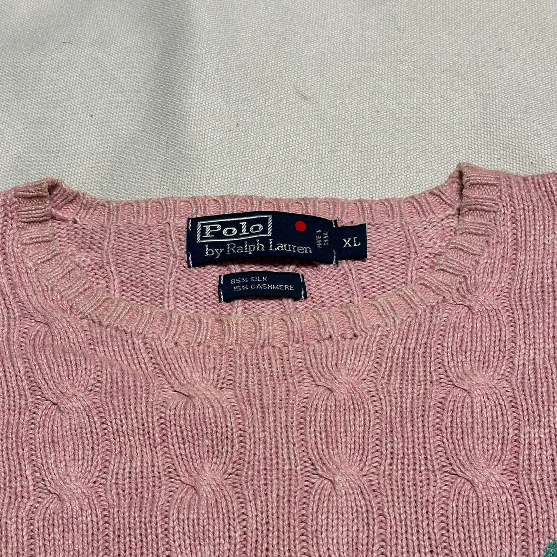 XL 폴로랄프로렌 핑크 캐시미어 케이블 니트 상품이미지6