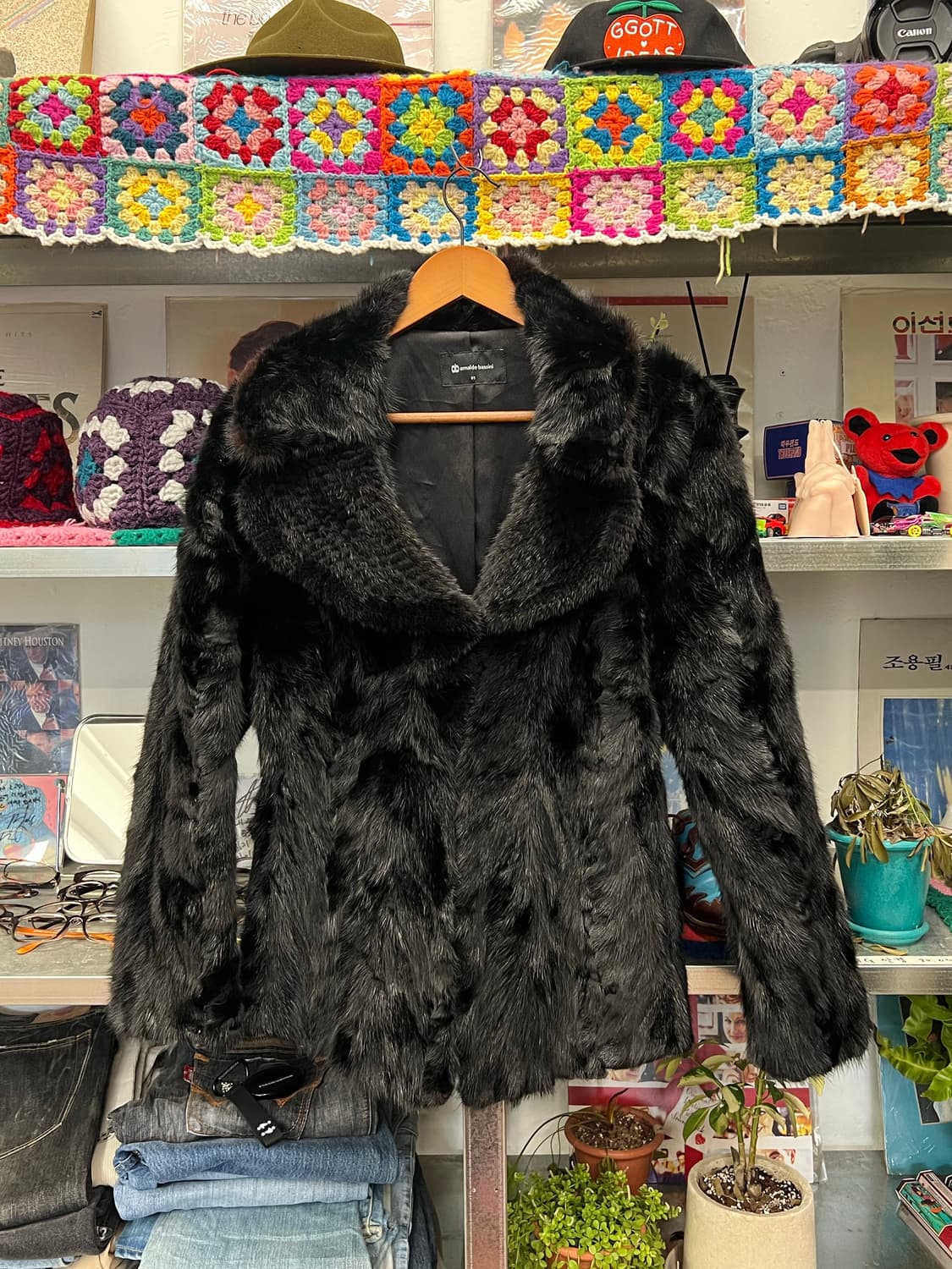 Arnoldo Bassini Rabbit Fur Black Jacket  상품이미지1