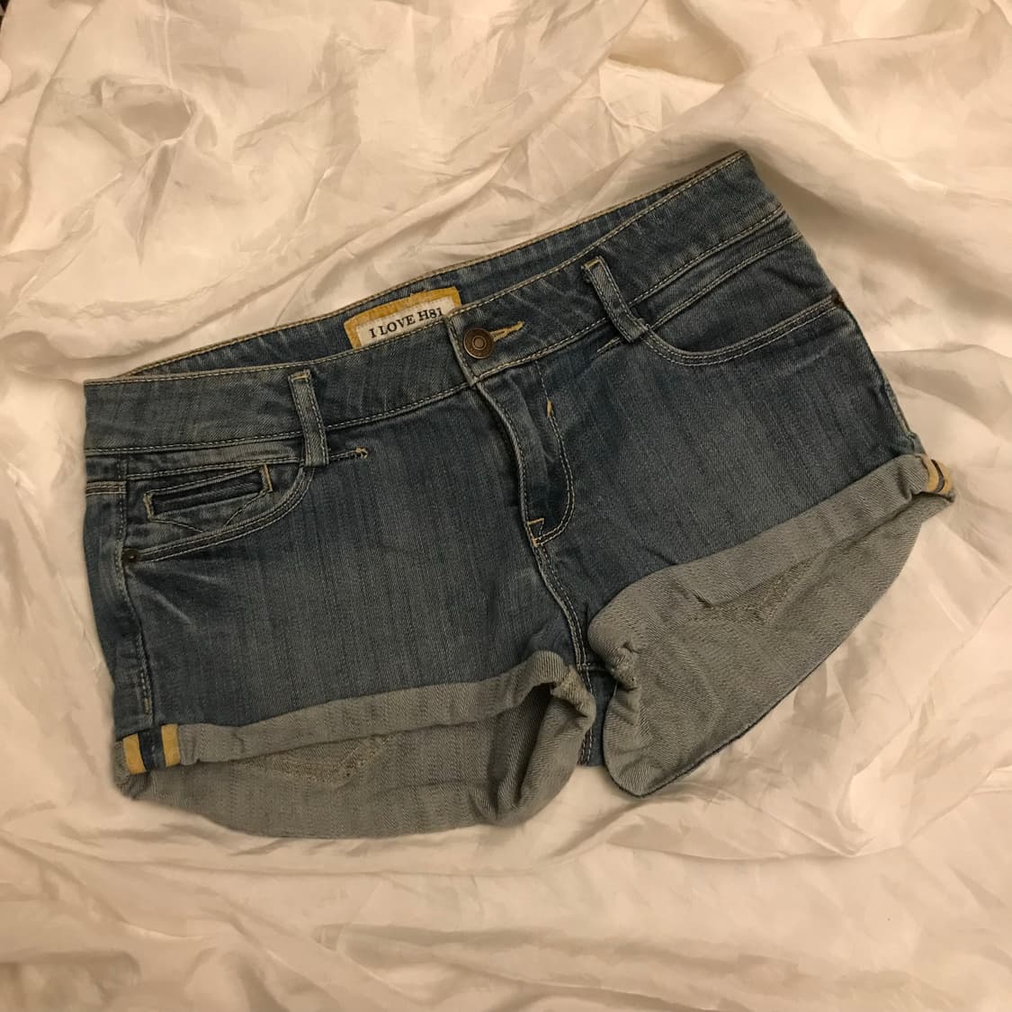 Vintage 와투케 데님 갸루 로우 핫팬츠 상품이미지3