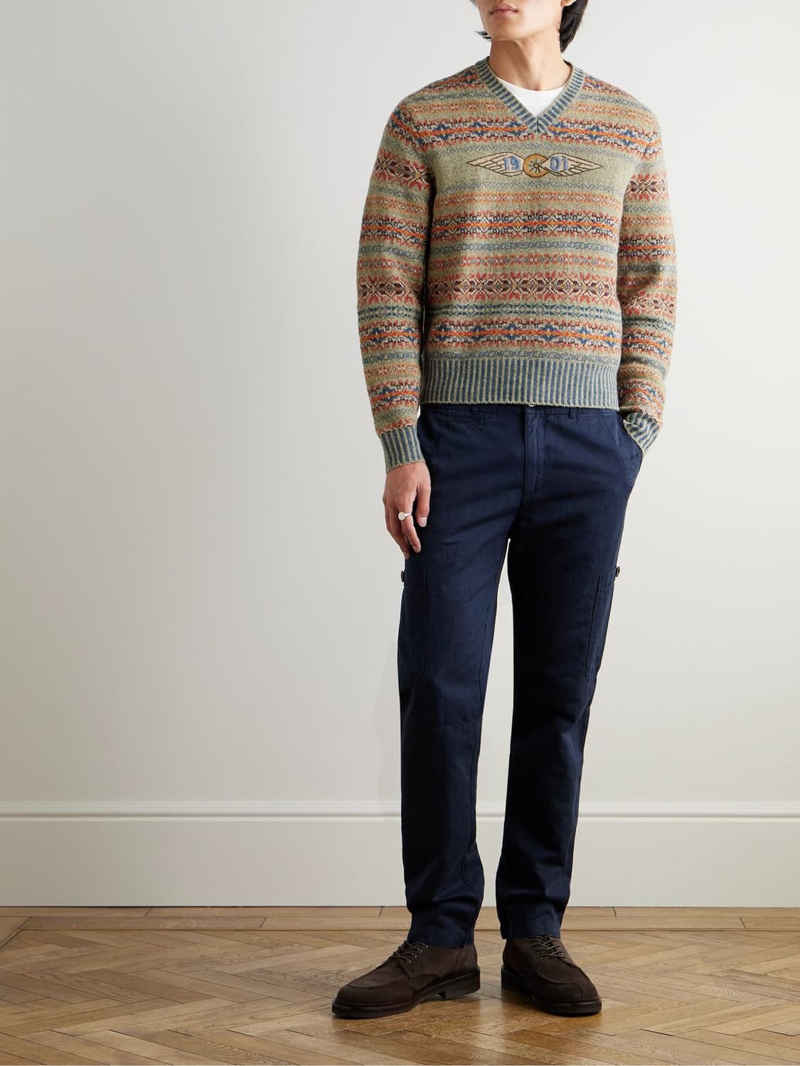 L RRL 더블알엘 페어아일 윙로고 패턴 브이넥 니트 상품이미지10