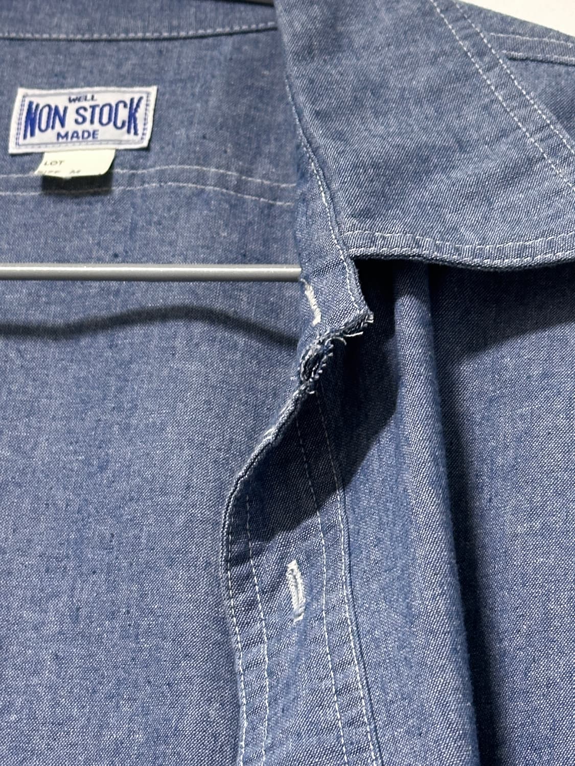 (M) 브론슨 샴브레이 셔츠 한국판 상품이미지2