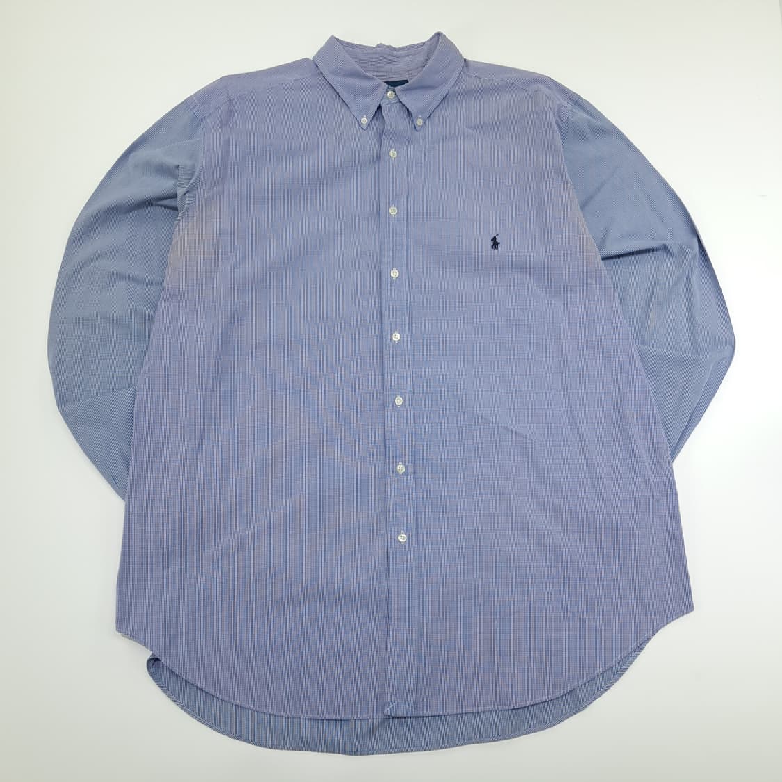 CN832 2XLT 폴로 랄프로렌 블루퍼플 투톤 도트체크 긴팔 셔츠 남방 상품이미지1