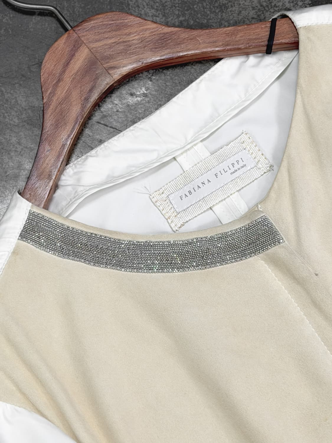 파비아나 필리피 모닐리 스웨이드 패널 드로스트링 코트 상품이미지4