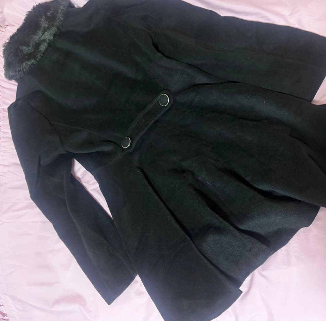 세실맥비 대장템 블랙 A라인 퍼카라 코트 오네갸루 쿠로갸루 상품이미지2