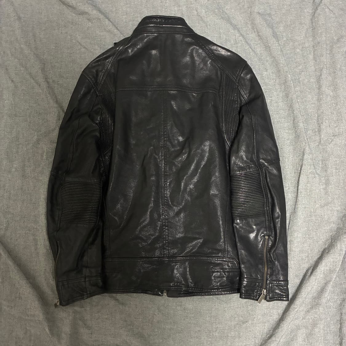 블랙 레더 양가죽 라이더 자켓 상품이미지7