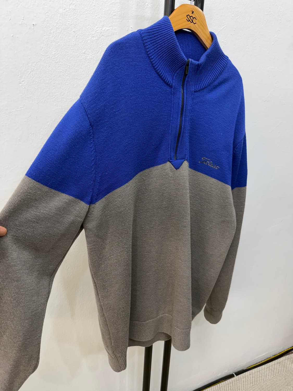 정품) 타이틀리스트 남성 하프넥 방풍니트 XXL 상품이미지2