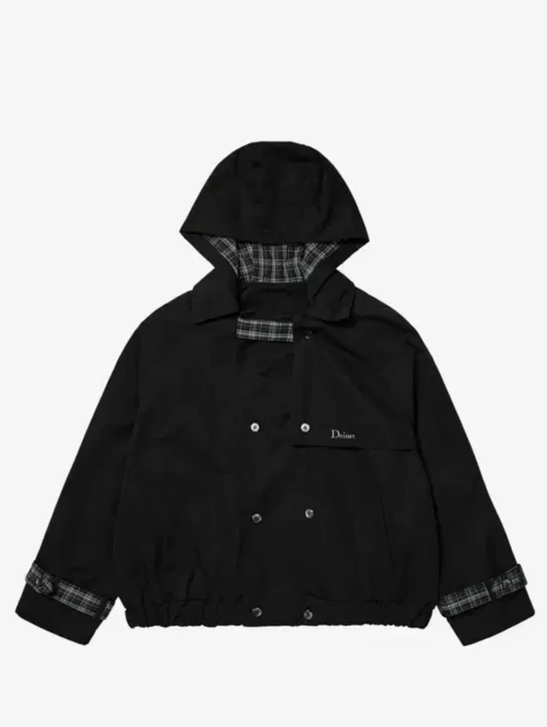 DEINET HOODED TRENCH JACKET IN BLACK 상품이미지1