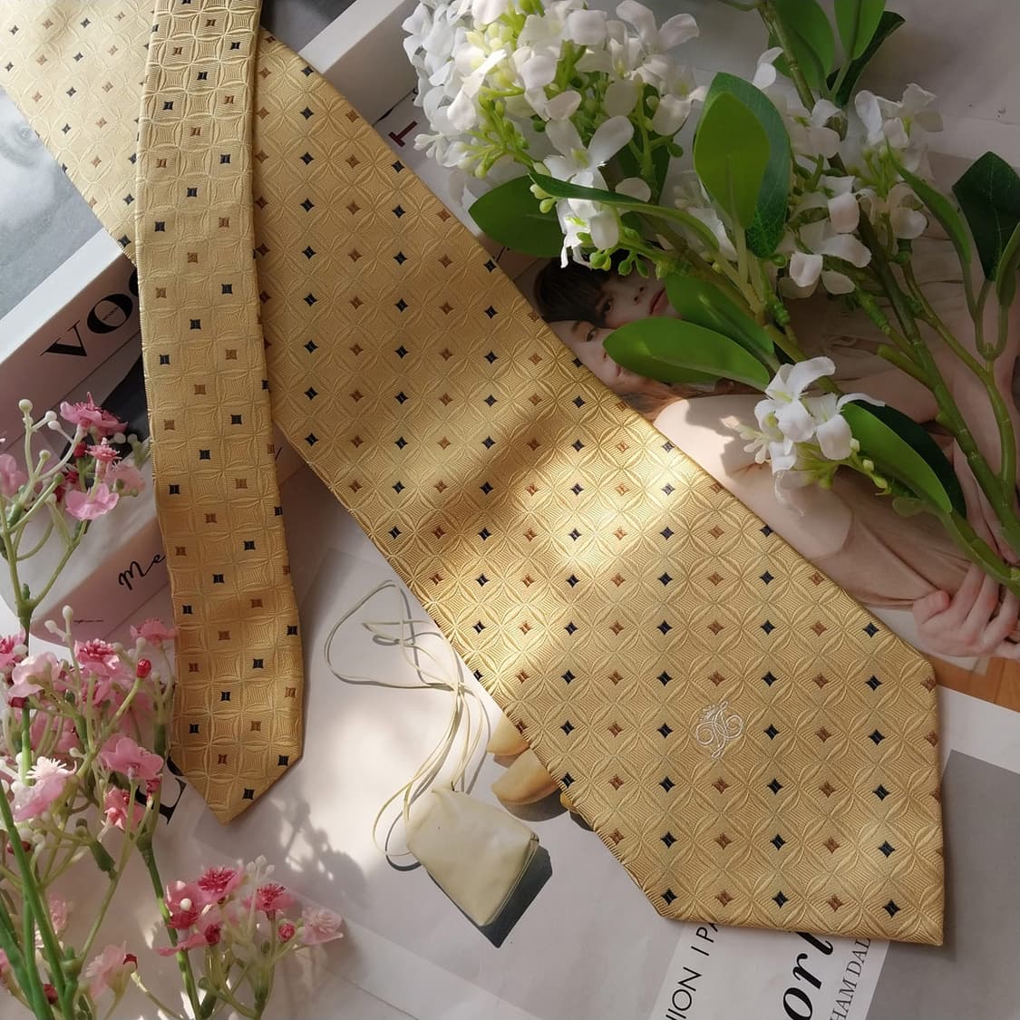 DAKS 닥스 실크 레몬 패턴 넥타이 9.7cm A+등급 K2368 상품이미지4