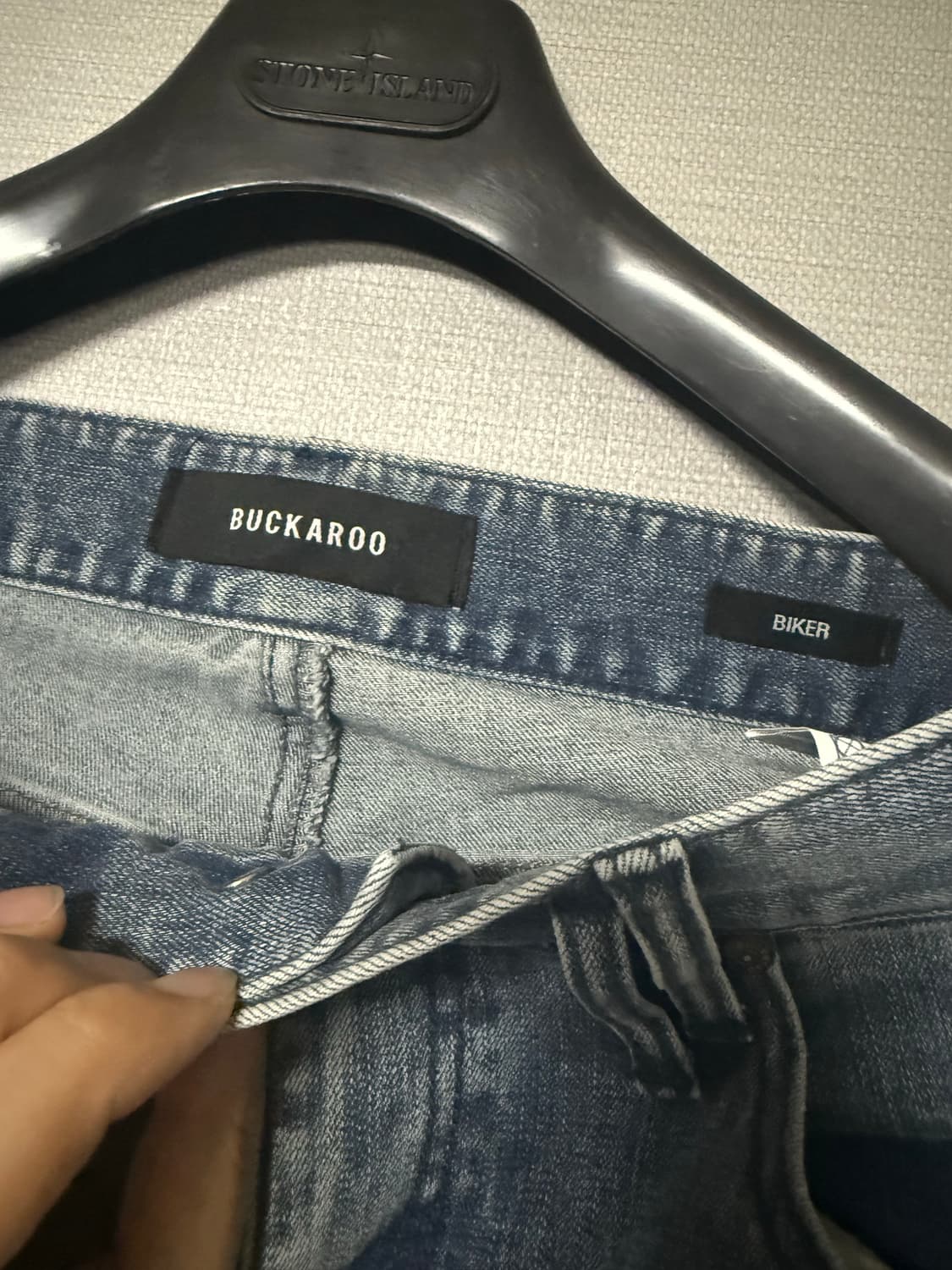 버커루 블루 워싱 데님 바이커 팬츠 34 상품이미지3