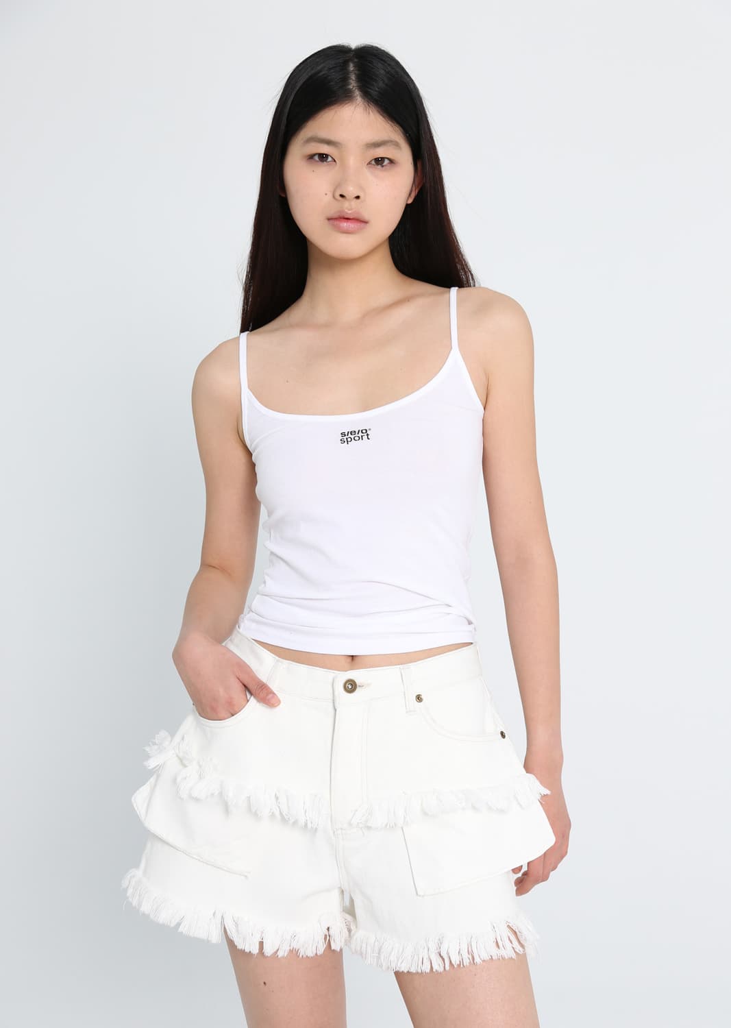 에스이오 포켓 레이어드 데님 쇼츠 에크루 상품이미지5