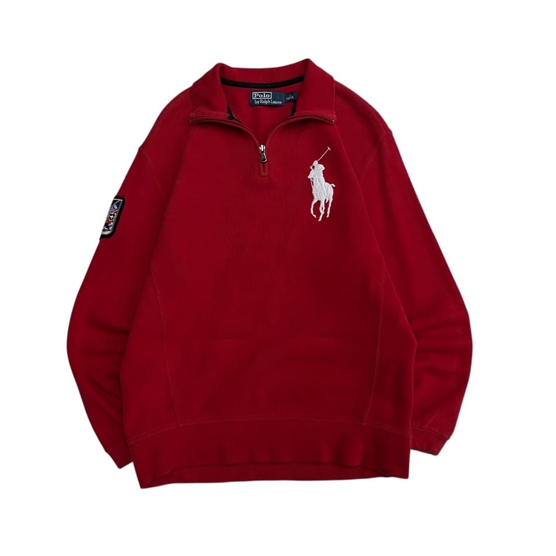 폴로 랄프로렌 빅포니 와펜 레드 반집업 S 상품이미지2