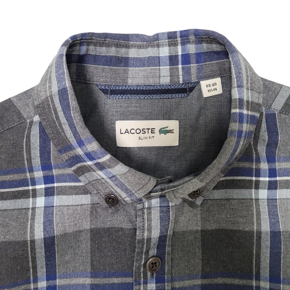 라코스테 그레이 네이비 체크 셔츠 상품이미지3