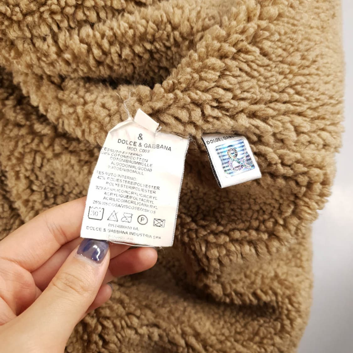 돌체앤가바나 딥브라운 쉐르파 이너플리스 코튼 무스탕 롱 상품이미지5