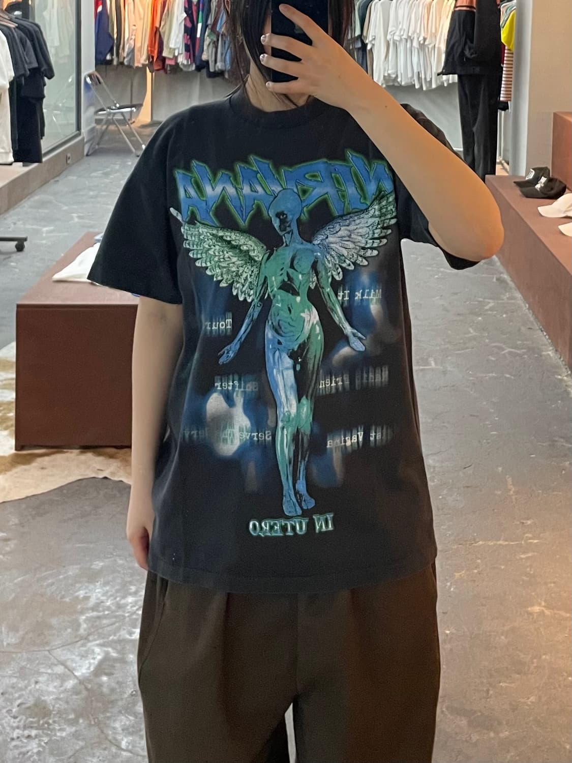 빈티지 너바나 In Utero 아트워크 프린팅 반팔 H2540 상품이미지1