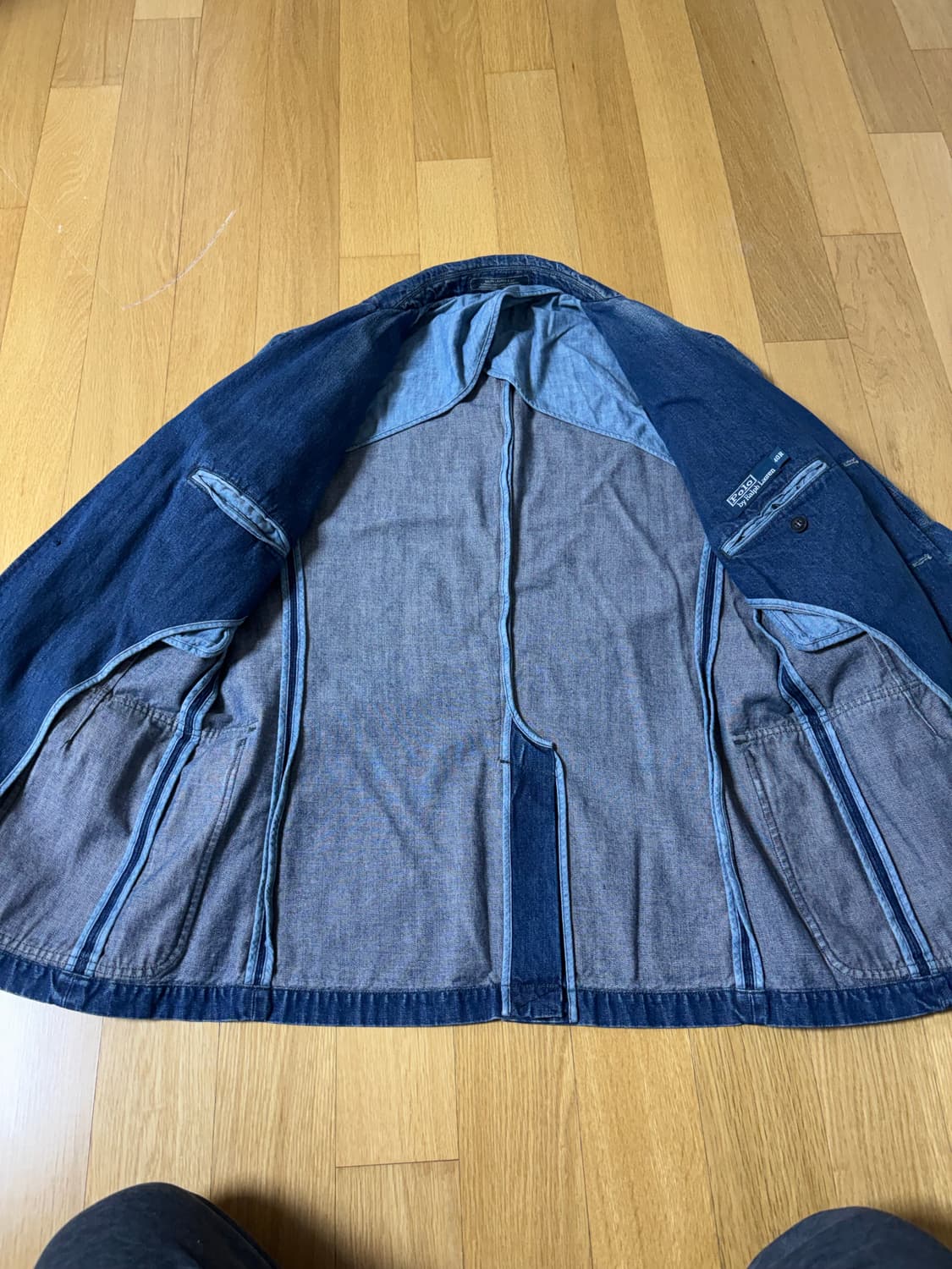 폴로 정품 빈티지 데님 블레이저 자켓 L [105] 40R 상품이미지6