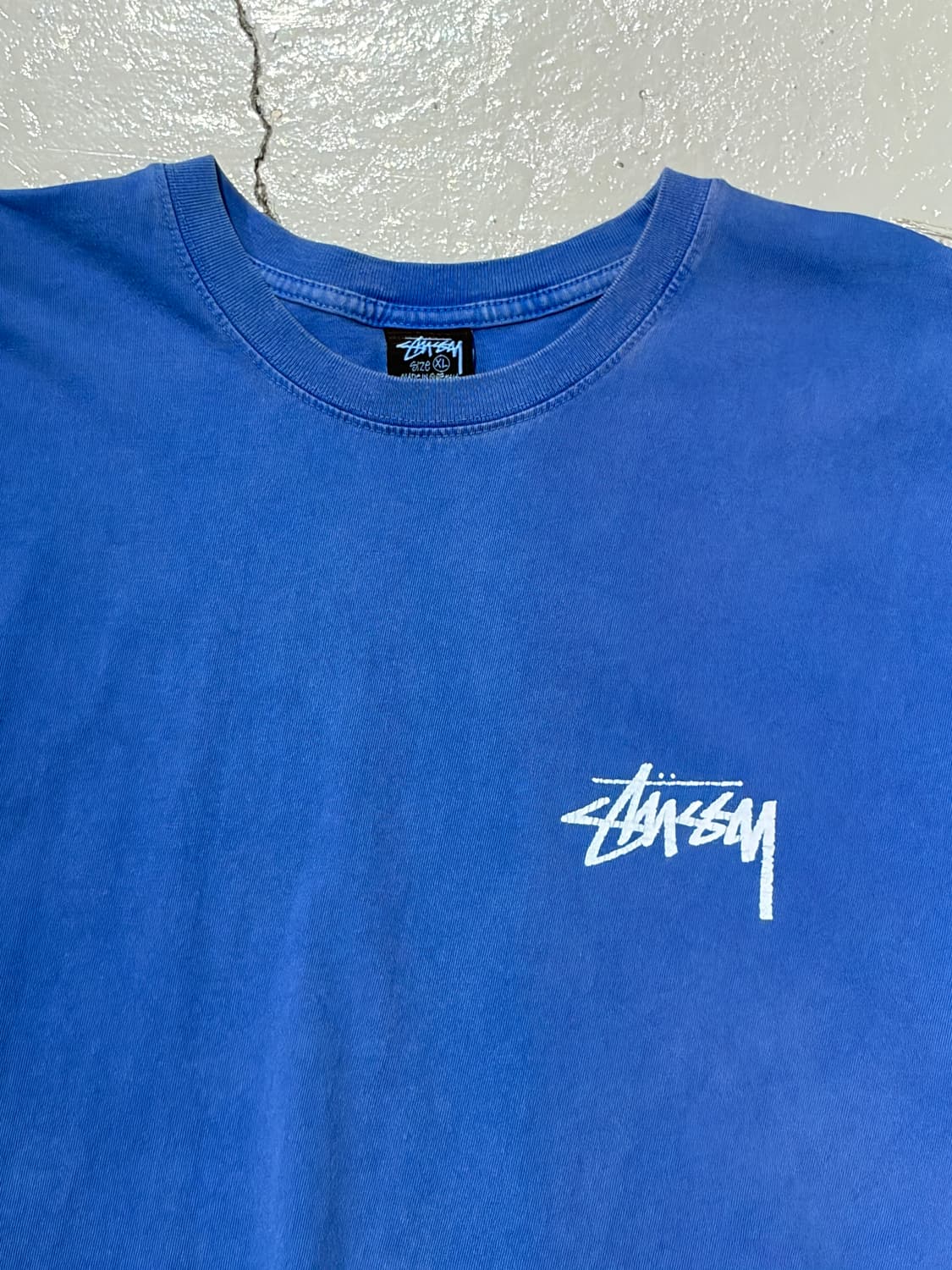 스투시(Stussy)스케이트 파시 피그먼트 다이드 블루 반팔 상품이미지4