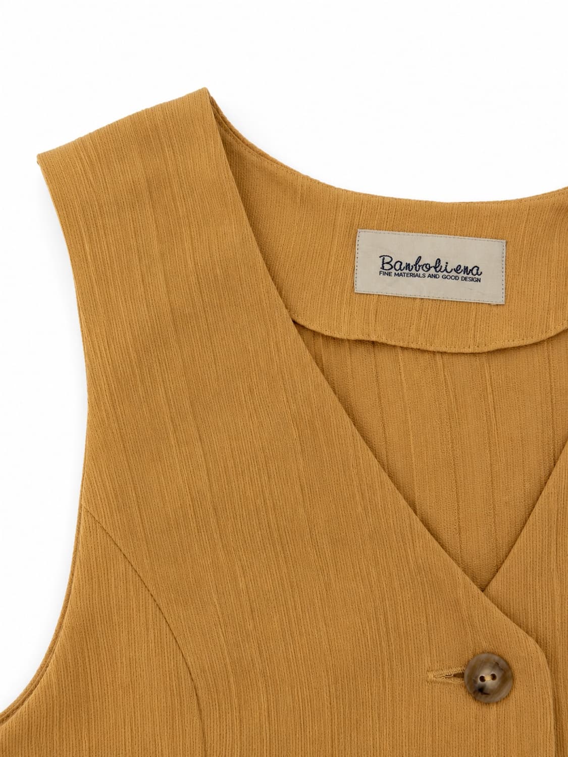 Mustard Bamboo  Linen Vest Vest 상품이미지4