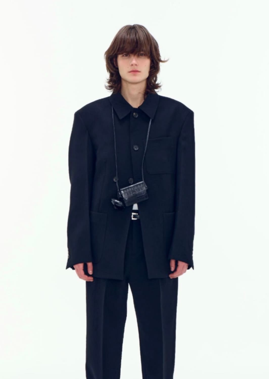 렉토(RECTO) 남성 시그니처 싱글 자켓 블랙 상품이미지1