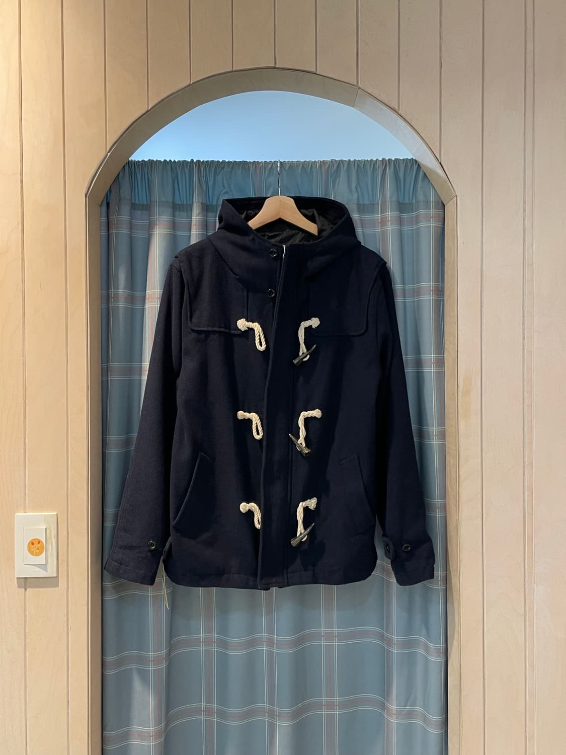 일본빈티지 네이비 떡볶이하프코트 상품이미지3