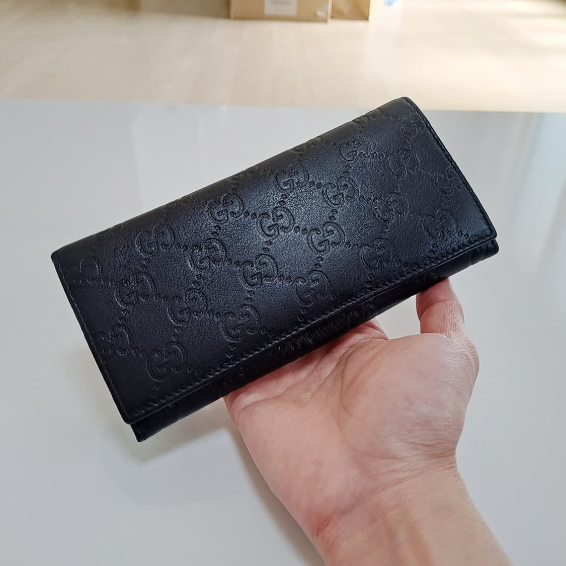 [100%/정품] 구찌 GG 시마 레더 블랙 장지갑, 구찌지갑,구찌장지갑 상품이미지1