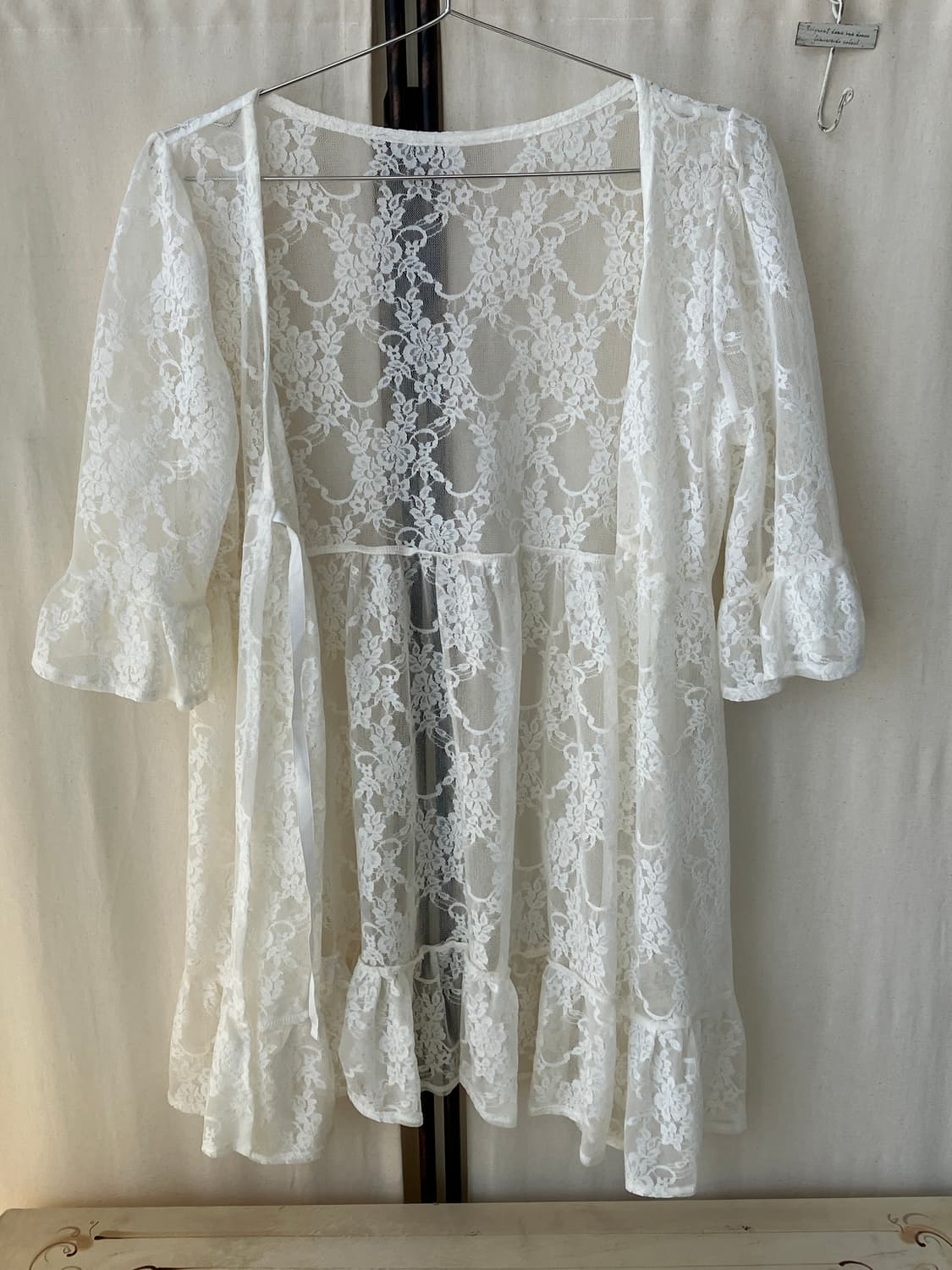ivory flower lace sheer layered blouse 상품이미지5