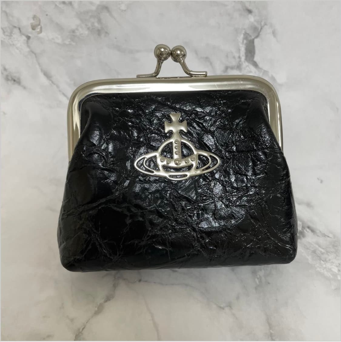 비비안 웨스트우드 아카이브 블랙 레더 복주머니 동전지갑 체인 크로스백 상품이미지1