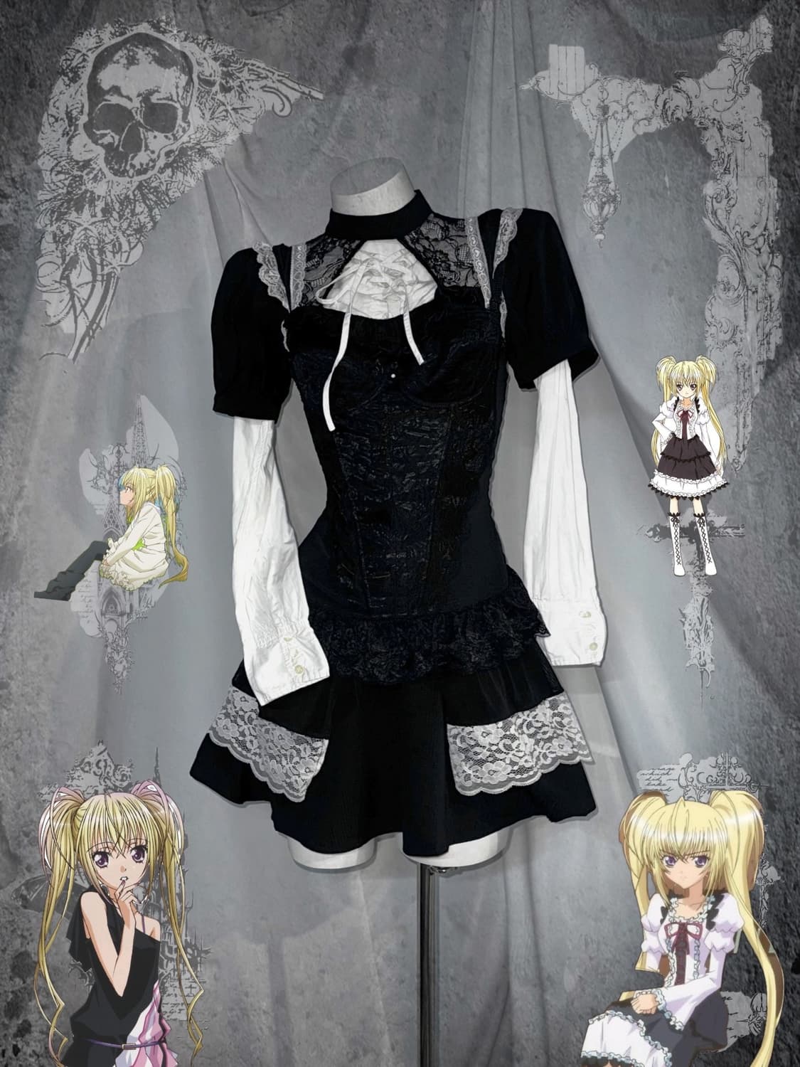 <예약중> Darkinlove 세라깔 고스고딕 코디세트 상품이미지1