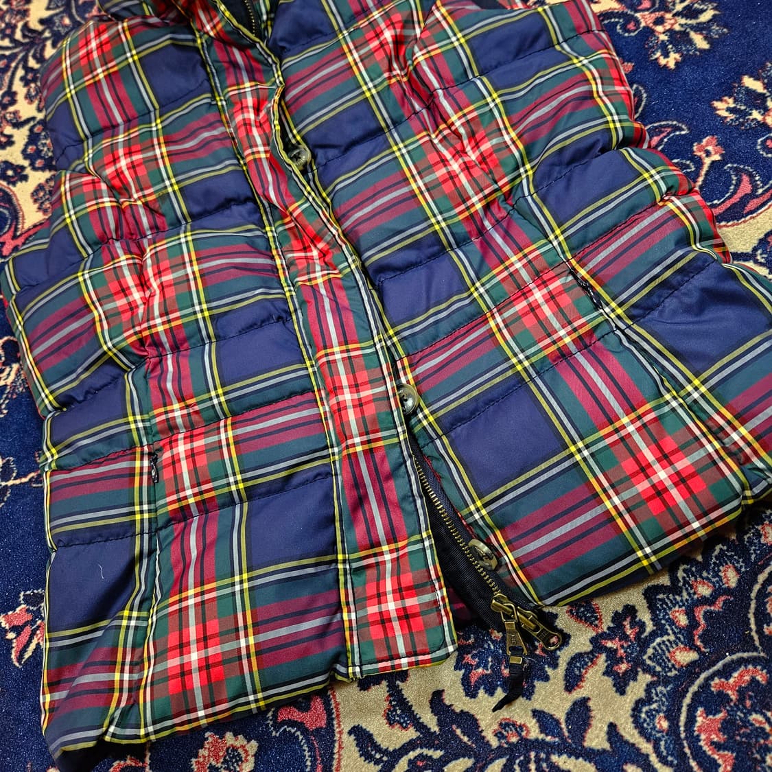 타미힐피거 타탄체크 덕다운 패딩 베스트 M size 상품이미지4