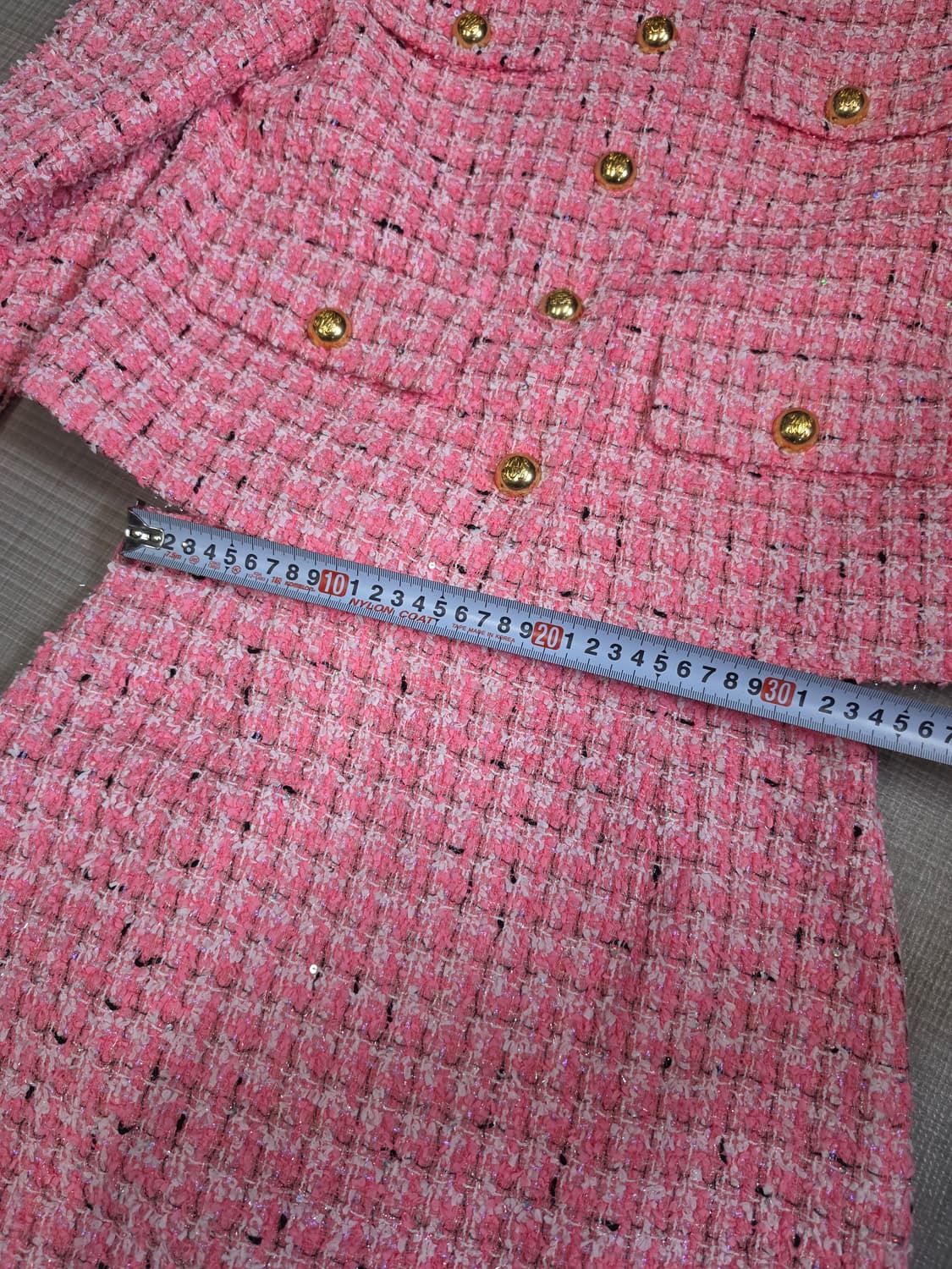 모조에스핀 핑크 트위드 자켓&스커트 셋업 세트 봄~가을 상품이미지3