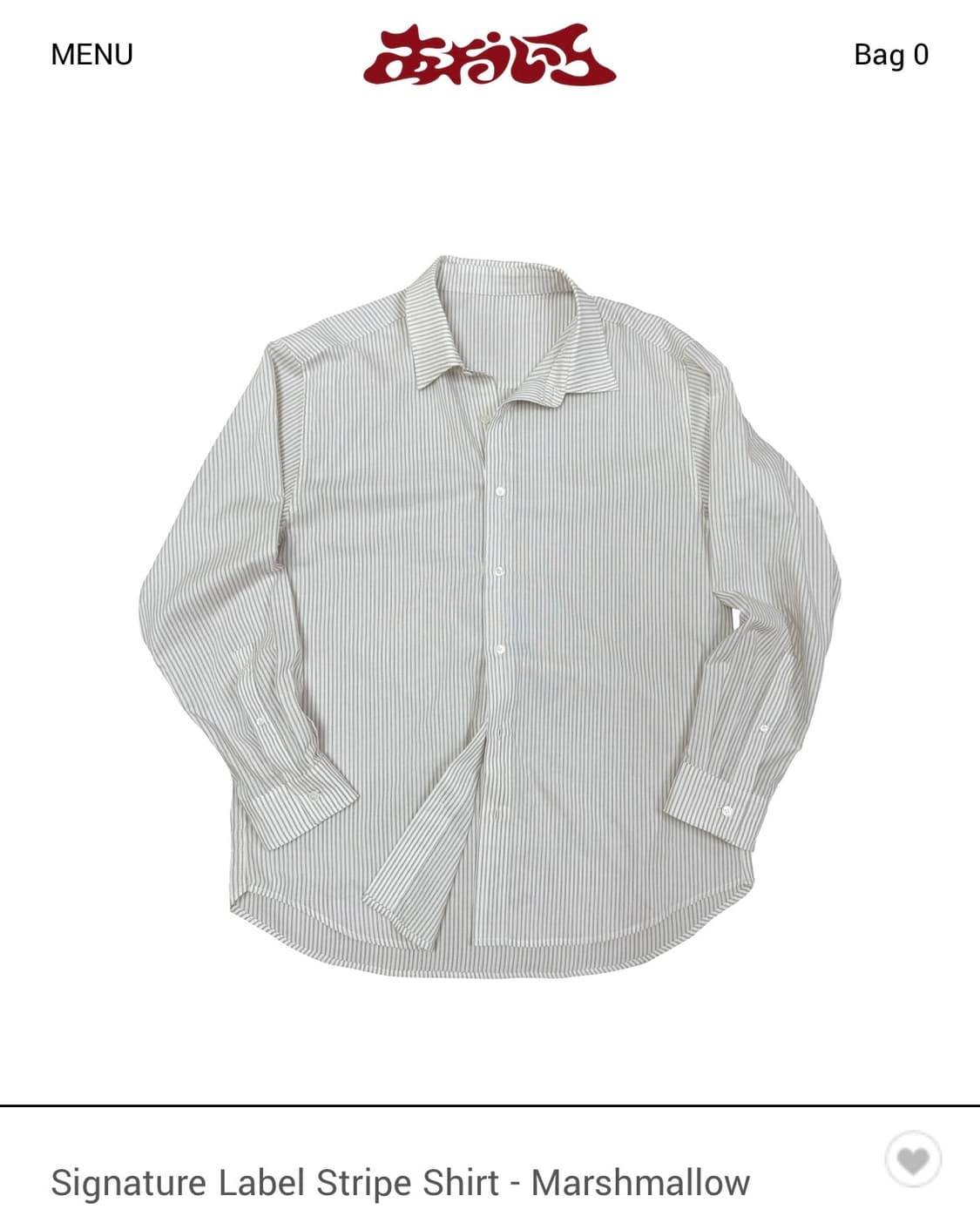 아오이로 Signature Label Stripe Shirt - Mars 상품이미지1