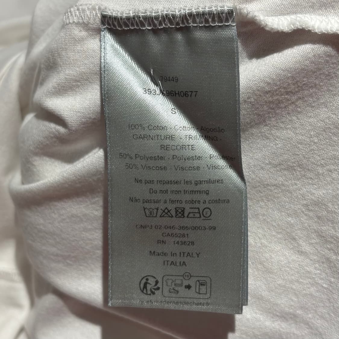 A+ / S (95) 디올 다이아몬드 반팔티 화이트 상품이미지4