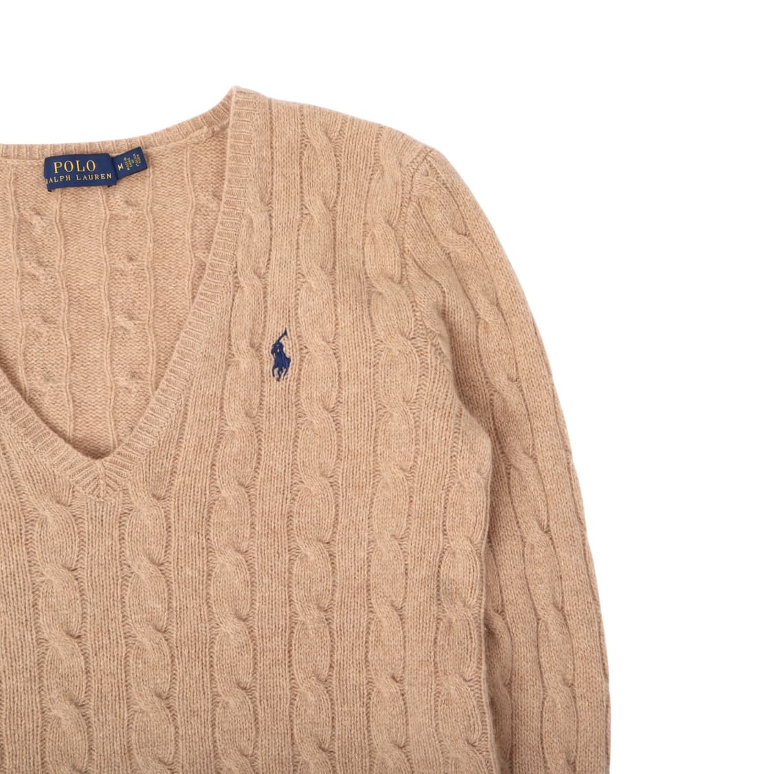 폴로 랄프로렌 베이지 울 캐시미어 브이넥 니트 상품이미지3