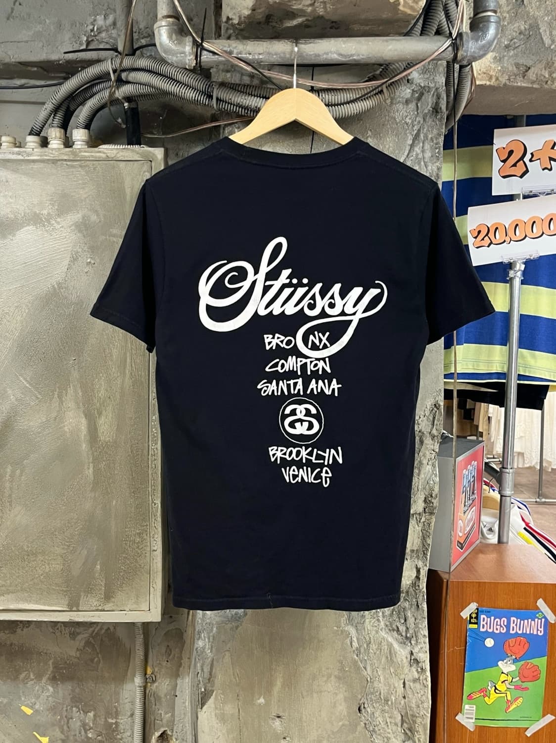 스투시 월드투어 반팔티 블랙 S #csz3812 상품이미지2