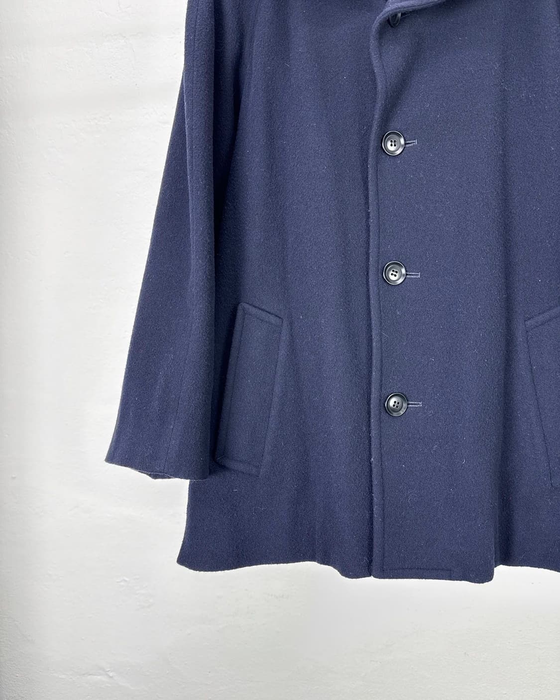 요지야마모토 와이즈 네이비 케이프 더블 페이스 후디 울 자켓 상품이미지4