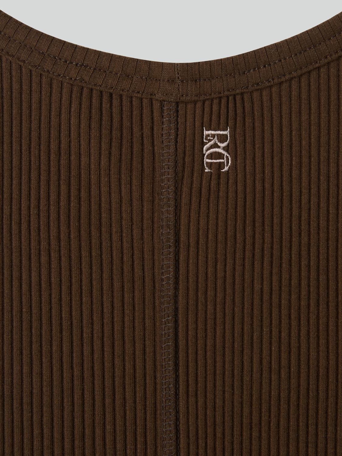 렉토 26SS 골지 립 탱크탑 슬리브리스 카키 브라운 상품이미지10