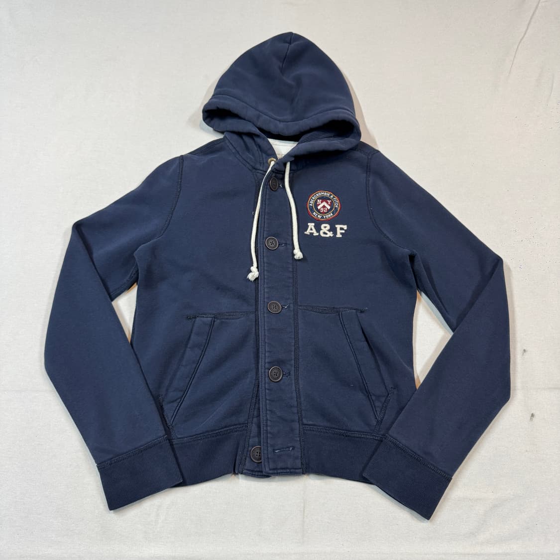 M) 아베크롬비 네이비 후드 버튼 집업 상품이미지1
