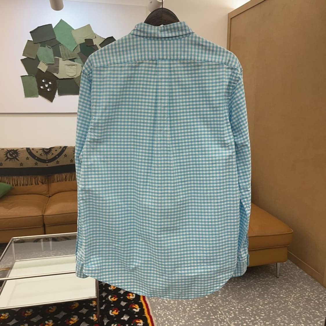 폴로 랄프로렌 커스텀핏 핑크포니 하늘체크 셔츠 L C08181 상품이미지4