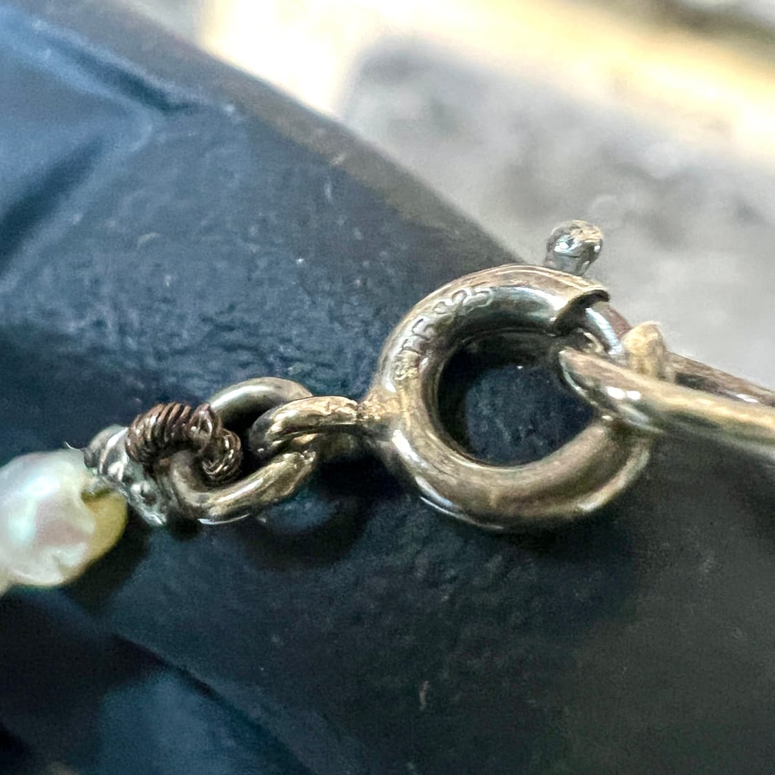 925실버 로즈쿼츠+밥풀진주 목걸이 상품이미지7