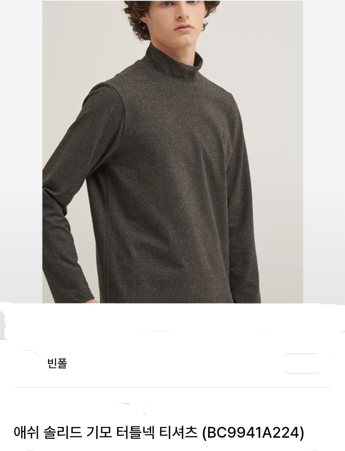 BEANPOLE 20FW 빈폴 솔리드 터틀넥 티셔즈 / 남100 진그레이 상품이미지2