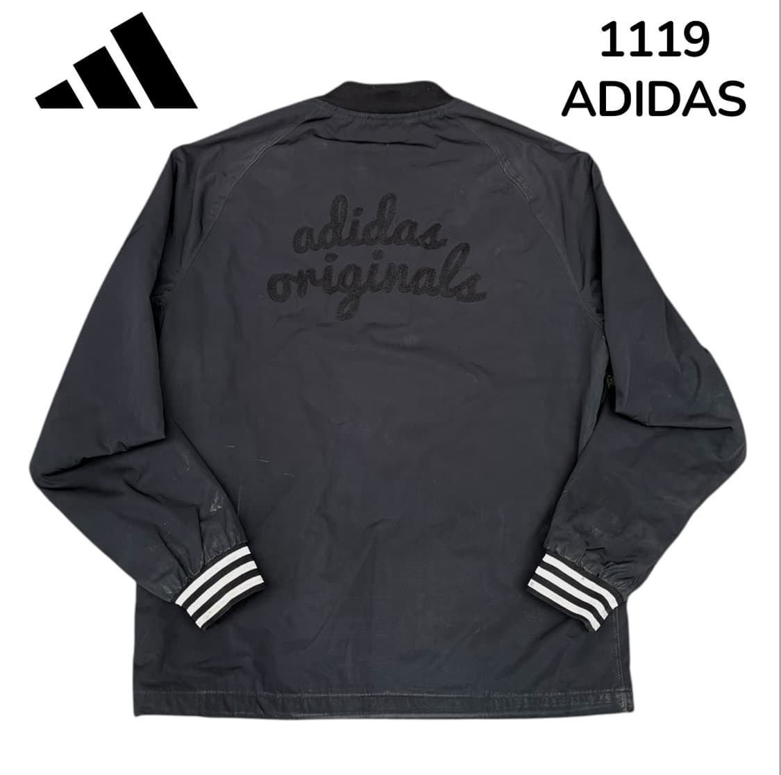 아디다스 자수 블루종 면 코치자켓 L 상품이미지3