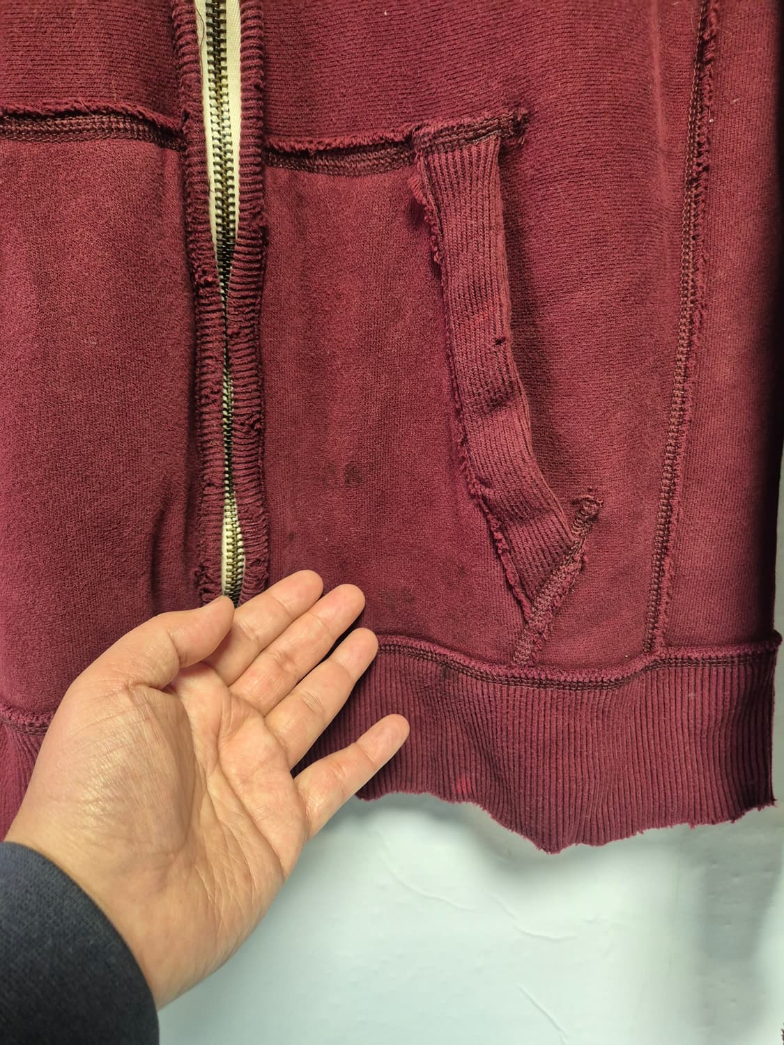 105 아베크롬비 버건디 Y2K 올드스쿨 빈티지 후드집업 XL사이즈 상품이미지3