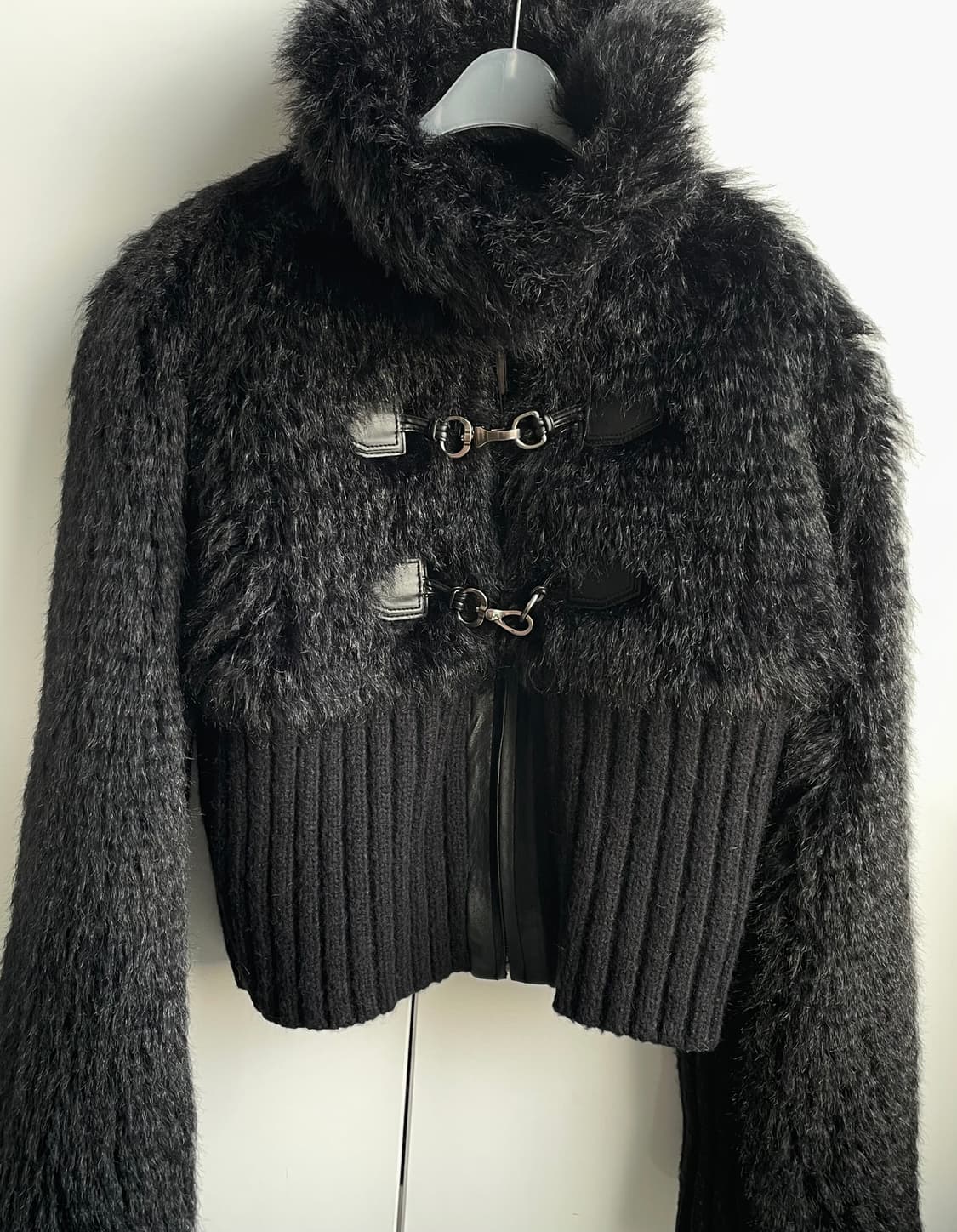 아수라 KNIT FUR MIX MUSTANG (BLACK) / 퍼 무스탕 상품이미지4