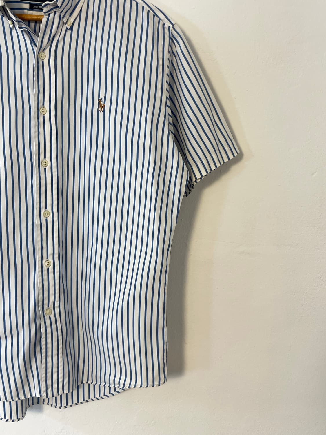 폴로 블루 스트라이프 반팔 셔츠  상품이미지4
