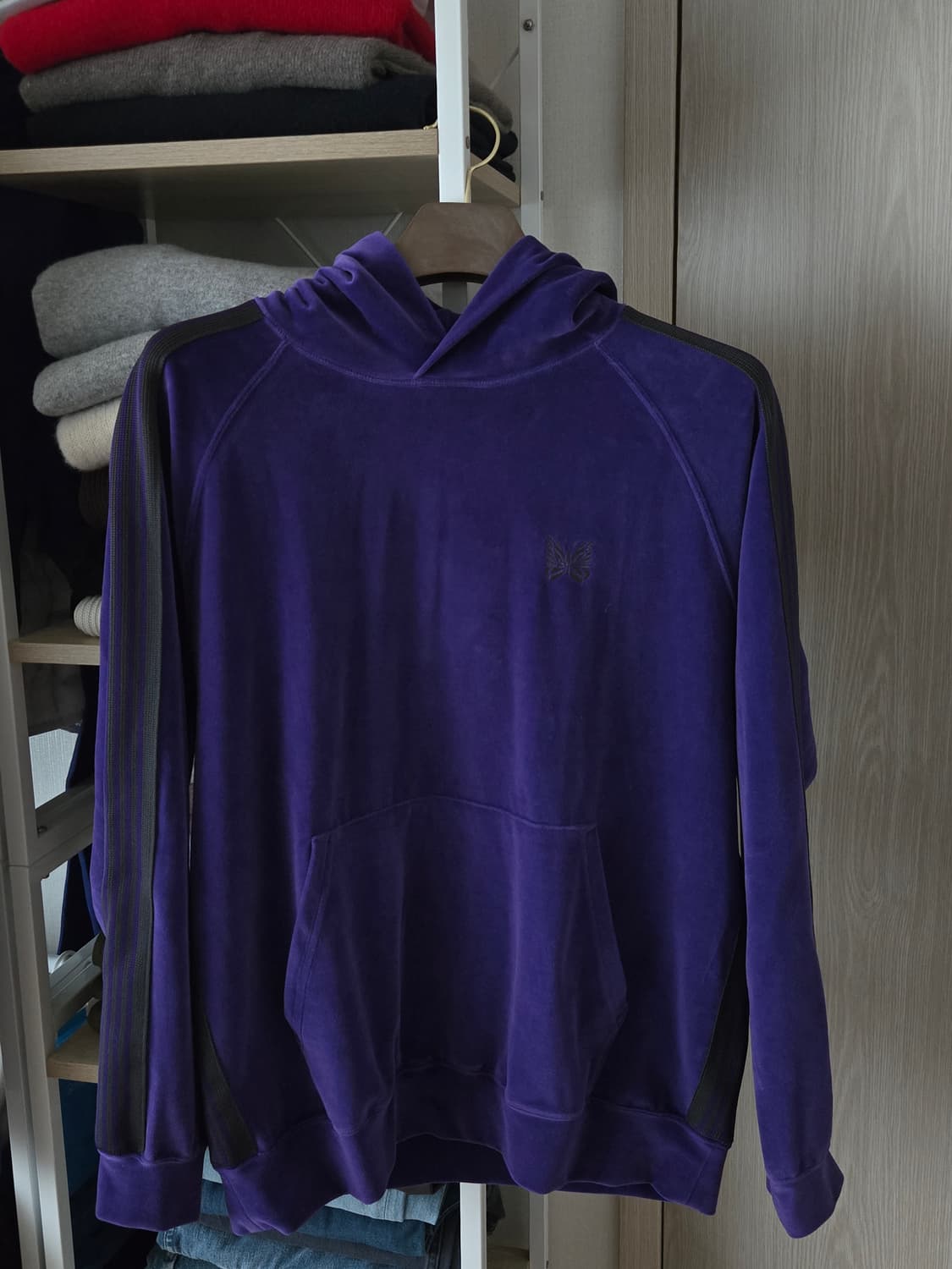 니들스 벨루어 후드티 퍼플(보라) 상품이미지2