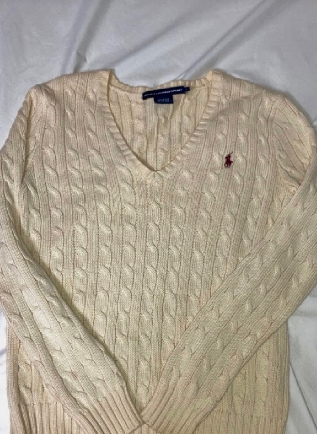 (유일매물 구형) 폴로 브이넥 니트 아이보리 (급전!!) 상품이미지5