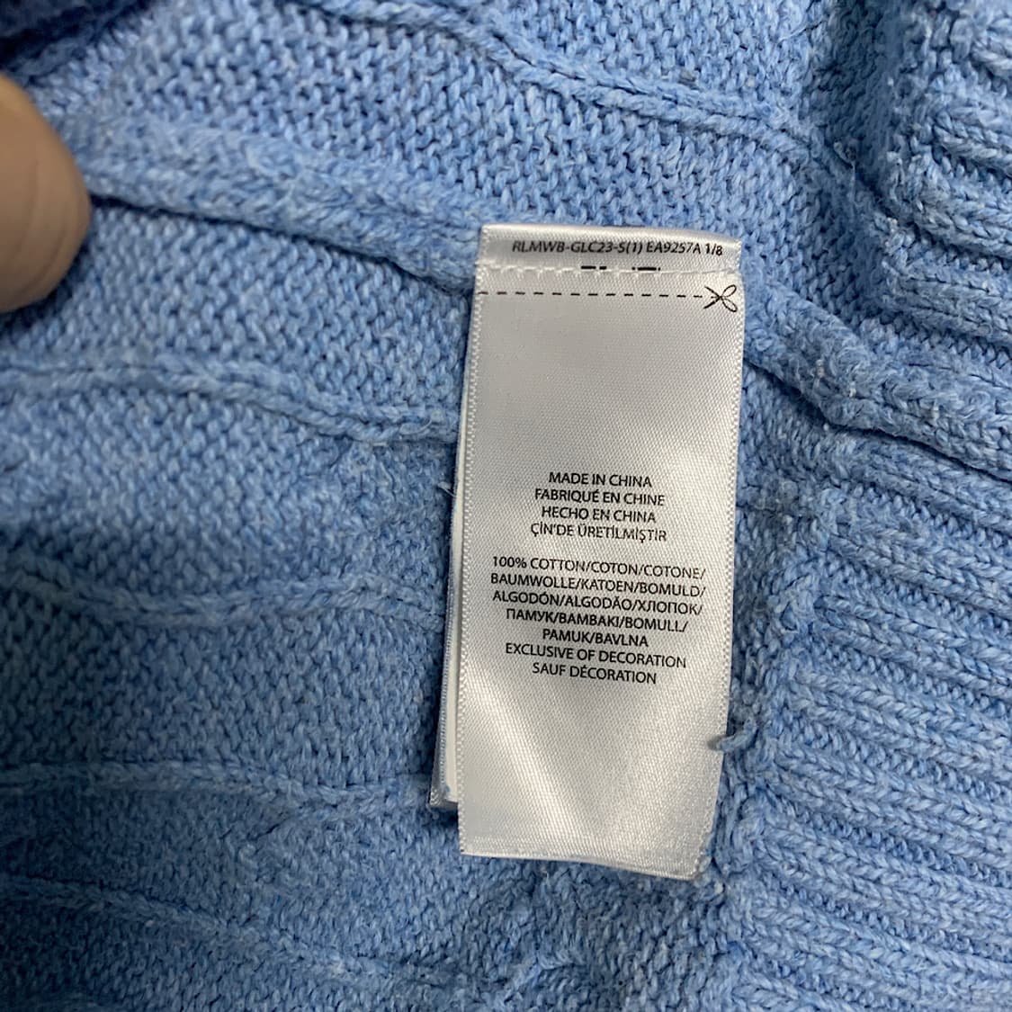 폴로 랄프로렌 코튼 케이블 니트 S 상품이미지4